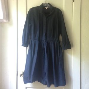 Gap Black Button Up Corduroy Dress Pockets